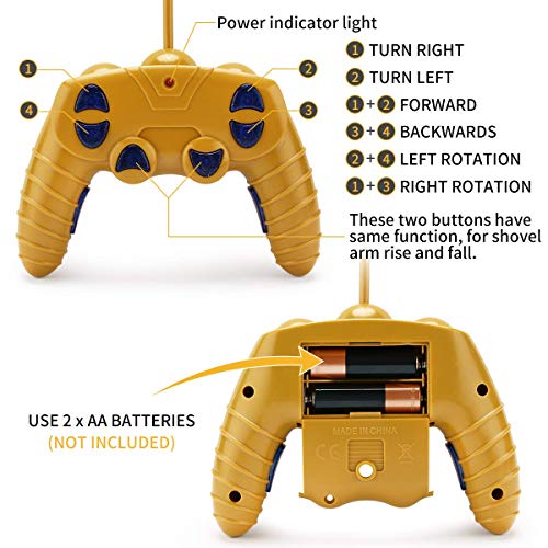 Remote Control Construction Toy – RC Bulldozer 1/24 Front Loader RC Tractor Vehicles With 2 Rechargeable Batteries Pretend Construction Playset Toys For 3 4 5 6 Years Old Boys Girls Kids Gift - Farm Adventure Play Edition