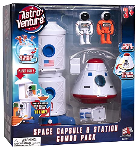 Top 10 Stro Venture Space Playset – Toy Space Station & Space Capsule With Lights And Sound & 2 Astronaut Figurine Toys For Boys And Girls - Cosmic Adventure Play Set