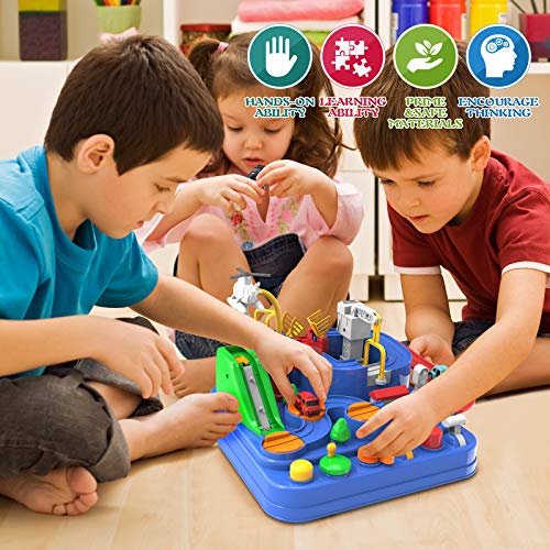 Toddler Toys For 3 4 5 Years Old Boys Girls Car Adventure Toys City Rescue With 4 Mini Cars,Race Tracks Car Toys For Boys Age 3-5 Birthday Gifts For 3-5 Year Old Boys Girls 10.2×10.2×7.2in - Vehicle Adventure Play Collection