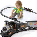 Electric Christmas Train Set For Kids Battery-Powered Train Toys With Sounds Include 4 Cars And 10 Tracks Classic Toy Train Set For 3 4 5 6 Years Old Boys Girls - Railway Imagination Collection