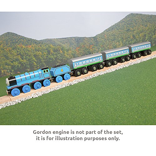 Toys 3 Pcs Large Wooden Railway Express Coach Cars Fits Thomas The Tank Engine Brio Chuggington Wooden Train - Railway Imagination Collection