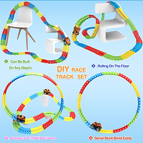 Toys For 3 Year Old Boys,Kids Toys For Boys Girls Age 3-5,184 PCS Toddler Toys Race Car Track Set With Flexible Track Create A Road Race,DIY Magic Car Toys For 3 4 5 Year Old Christmas Birthday Gifts Red Green - Vehicle Adventure Play Collection