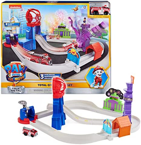 True Metal Total City Rescue Movie Track Set With Exclusive Marshall Vehicle 1:55 Scale Kids Toys For Ages 3 And Up - Vehicle Adventure Play Collection