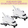 Diecast Mini Space Shuttle With Pullback Mechanism Set Of 2 Diecast Metal NASA Space Toys For Boys Astronaut Cake Decorations Astronaut Space Theme Party Favors - Cosmic Adventure Play Set