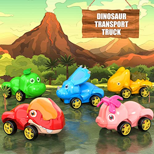 New Dinosaur Truck Toys For Kids 3-5 Years Cars Toys For Toddler 1-3 6 In 1 Jurassic Dinosaurs Trucks Toys Semi Truck Toy Car For Boys And Girls Age 2-3 well-suited Gift For Baby & Toddler Toys - Vehicle Adventure Play Collection