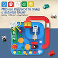 Preschool Educational Car Toys Gifts Puzzle Car Race Tracks Race Track Toys For Boy Car Adventure Toy For 3 4 5 6 7 8 Years Old Kids (Blue Helicopter Car) - Vehicle Adventure Play Collection