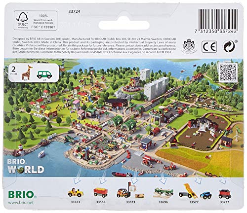 RIO World – 33724 Giraffe And Wagon 2 Piece Toy Train Accessory For Kids Ages 3 And Up Green - Railway Imagination Collection