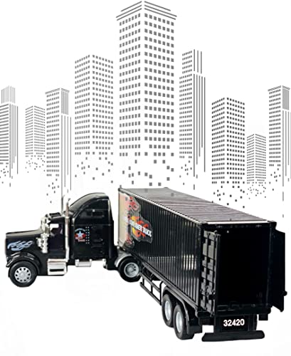 Rig Heavy Duty Tractor Trailer Transport Series Big Box Tractor Trailer (Colors May Vary) - Farm Adventure Play Edition