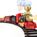 Cheap Train Set – Train Toy For Boys Girls W/ Smokes Lights & Sound Railway Kits W/ Steam Locomotive Engine Cargo Cars & Tracks Christmas Gifts For 3 4 5 6 7 8+ Year Old Kids Red - Railway Imagination Collection
