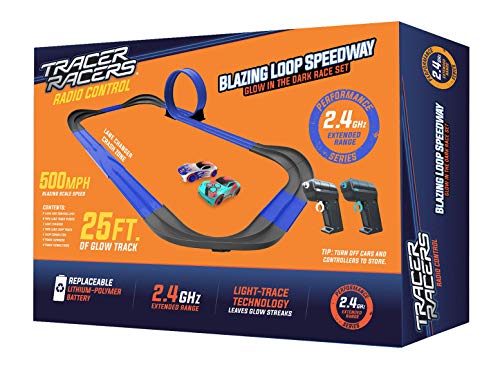 2.4 GHz Radio Control Remote Slot-Less Cordless Racing Blazin Loop Speedway Track Set With Two C - Vehicle Adventure Play Collection