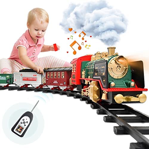 Train Set – Rechargeable Battery And Remote – Around The Christmas Tree With Water Steam Music & Lights – Electric Train Toy Gift Toys For Age 3 4 5 6 7 8+ Kids Toddlers 2022 Remote Control Train Se - Railway Imagination Collection