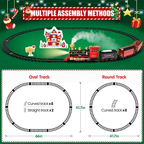 Cheap Train Set – Train Toy For Boys Girls W/ Smokes Lights & Sound Railway Kits W/ Steam Locomotive Engine Cargo Cars & Tracks Christmas Gifts For 3 4 5 6 7 8+ Year Old Kids Red - Railway Imagination Collection