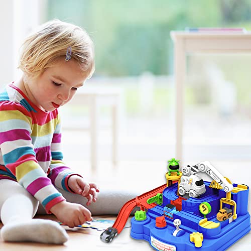 New Toddler Race Track Kids Boy Car Toys Age 3 4 Year Old Boys Girls Preschool Puzzle Rail Car Adventure City Rescue Game Parking Garage Playset Birthday Educational Gifts For Kids Ages 3 4 5 6 Years Old - Vehicle Adventure Play Collection