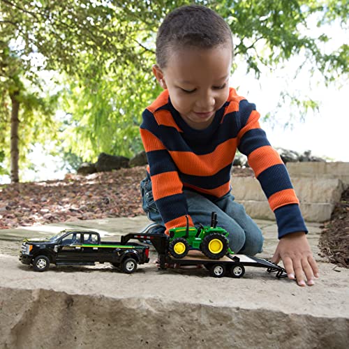ERTL 1:32 Scale Ford F350 Pickup And Tractor Set — Includes John Deere Tractor Ford F350 Pickup And Gooseneck Trailer — 17.25 X 3.2 X 4.5 Inches — Ages 3 Years And Up - Farm Adventure Play Edition