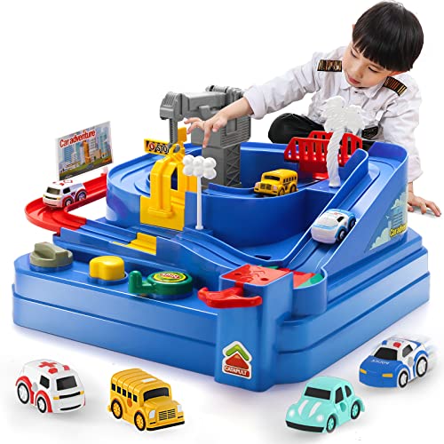 Deals Kids Race Track Car Adventure Toy For Toddlers – Car Rescue Adventure Toys Gifts For Boys Age 3 Car Toys For Toddlers 2-4 Years Educational Puzzles Car Toys For 4 5 6 Year Old Boys Girls - Vehicle Adventure Play Collection