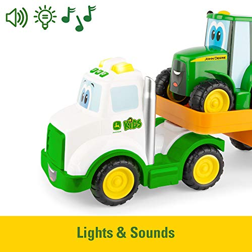 Lights & Sounds Farmin Friends Toy Hauling Set With Toy Truck And Backhoe Tractor Toy Ages 18 Months And Up - Farm Adventure Play Edition