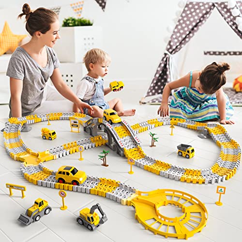 Wholesale IHaHa 236 PCS Construction Toys Race Tracks For Boys Kids Toys 6 PCS Construction Car And Flexible Track Playset Create A Engineering Road For 3 4 5 6 Year Old Boys Girls Toys - Vehicle Adventure Play Collection