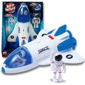 Stro Venture Space Shuttle Toy – Plastic Spaceship For Kids With Lights And Sound – Astronaut Figure Openable Cockpit And Compartment Extended Arm – Fun Space Gift Toys For Any Mission & Adventure - Cosmic Adventure Play Set