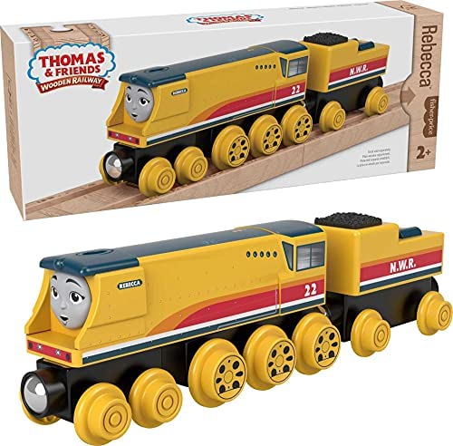 Cheap Wooden Railway James Engine And Coal Car Push-Along Train Made From Sustainably Sourced Wood For Kids 2 Years And Up - Railway Imagination Collection