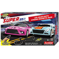 Super 251 USB Power Slot Car Racing Set LED Headlights Strong Magnetic Base Mechanical Lap Counter & Powerbase Integrated As Combo Track For Ages 8 And Up - Vehicle Adventure Play Collection
