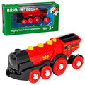 RIO World 33592 Mighty Red Action Locomotive Battery Operated Toy Train With Light And Sound Effects For Kids Age 3 And Up - Railway Imagination Collection