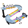 Mario Kart Rainbow Road Raceway 8-Foot Track Set With Lights & Sounds & 2 1:64 Scale Vehicles Race With 5-Track Colorful Course With 2 Configurations Toy Gift For Kid - Vehicle Adventure Play Collection