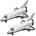 Diecast Space Shuttle With Pullback Mechanism Set Of 2 Diecast Metal NASA Space Toys For Boys Astronaut Cake Decorations Astronaut Space Theme Party Favors - Cosmic Adventure Play Set