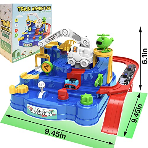 New Toddler Race Track Kids Boy Car Toys Age 3 4 Year Old Boys Girls Preschool Puzzle Rail Car Adventure City Rescue Game Parking Garage Playset Birthday Educational Gifts For Kids Ages 3 4 5 6 Years Old - Vehicle Adventure Play Collection
