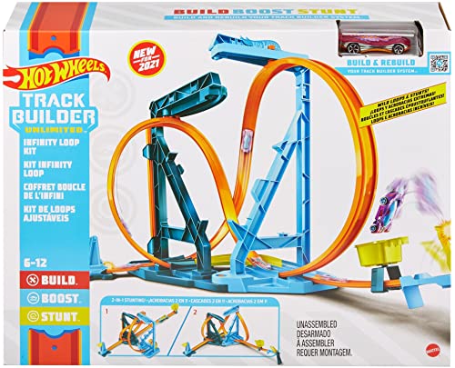 Budget Track Set And 1:64 Scale Toy Car Track And Loop Building Kit With Adjustable Set-Ups And Jump Infinity Loop Kit - Vehicle Adventure Play Collection