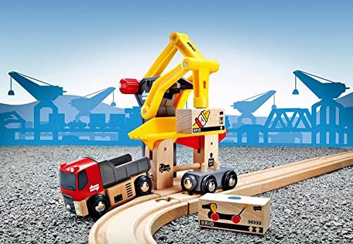 RIO World – 33280 Freight Goods Station Toy Train Accessories For Kids Age 3 And Up Green - Railway Imagination Collection
