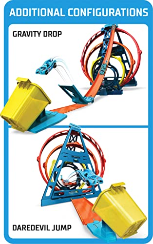 Track Builder Unlimited Triple Loop Kit Collapsible 3-Loop Gift Set For Kids 6 To 12 Years Old & One 1:64 Scale Hot Wheels Vehicle With Connection Points Amazon Exclusive - Vehicle Adventure Play Collection