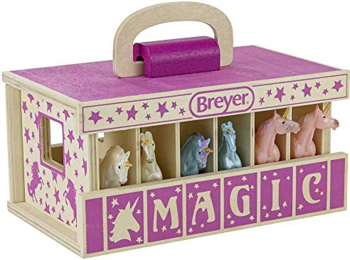 Top 10 Horses Unicorn Magic Wooden Stable Playset With 6 Unicorns 6 Piece Playset 6 Stablemates Unicorns Included 6 H X 9 L X 2.5 D 1:32 Scale Model 59218 Multicolo - Farm Adventure Play Edition