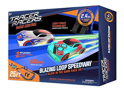 2.4 GHz Radio Control Remote Slot-Less Cordless Racing Blazin Loop Speedway Track Set With Two C - Vehicle Adventure Play Collection