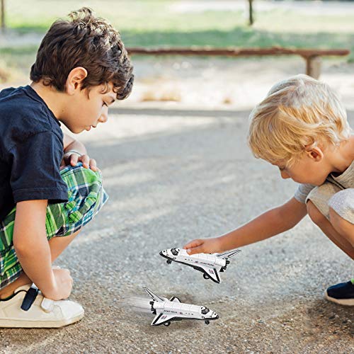 Diecast Space Shuttle With Pullback Mechanism Set Of 2 Diecast Metal NASA Space Toys For Boys Astronaut Cake Decorations Astronaut Space Theme Party Favors - Cosmic Adventure Play Set