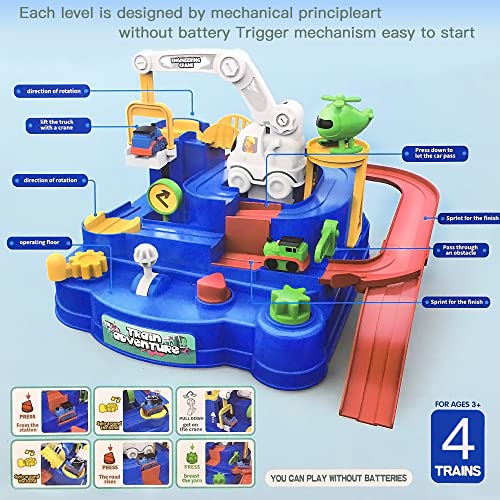 New Toddler Race Track Kids Boy Car Toys Age 3 4 Year Old Boys Girls Preschool Puzzle Rail Car Adventure City Rescue Game Parking Garage Playset Birthday Educational Gifts For Kids Ages 3 4 5 6 Years Old - Vehicle Adventure Play Collection