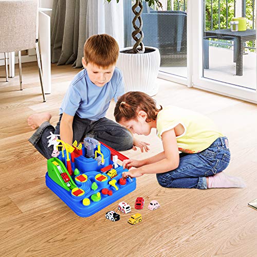Car Adventure Toys For Kids City Rescue Playsets Magnet Toys W/ 5 Mini Cars Puzzle Rail Car Preschool Educational Car Games Gift For 3 4 5 6 7 Year Old Boys Girls - Vehicle Adventure Play Collection