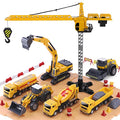 Promo Construction Site Vehicles Toy Set Kids Engineering Playset Tractor Digger Crane Dump Trucks Excavator Cement Steamroller Birthday Gift For 3 4 5 Year Old Toddlers Boys Child - Farm Adventure Play Edition