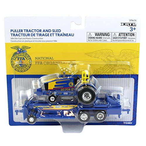 New Set Of 2 1/64 FFA Die-cast Pulling Tractors & Sleds 37480 - Farm Adventure Play Edition
