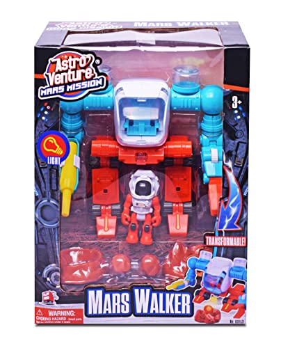 Stro Venture Mars Walker Mars Mission Space Toy Transformable Explorer Robot With Light Astronaut Figure And Accessories Transform From Walking To Driving Mode - Cosmic Adventure Play Set