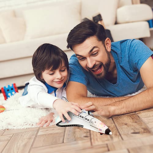 Light Up Space Shuttle Toy 1PC Battery Operated Spaceship Toy With LEDs Sounds And Pullback Motion Outer Space Party Decoration Great Space Gifts For Boys And Girls 6 Inches - Cosmic Adventure Play Set
