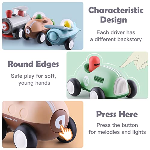 Promo Baby Car Toys W/ Lights Music Toddler Push And Go Friction Powered Toy Set Kids Electronic Submarines Vehicle Playset Birthday Gift For 12 18 Month 1 2 3 Years Old Boys Girls Infants - Marine Adventure Collection