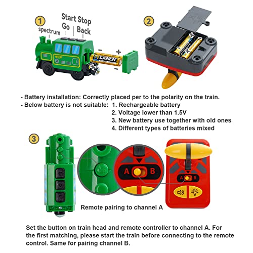 Budget Wooden Train Accessories Battery Operated Locomotive Train Remote Control Train For Track Set Powerful Engine Train Vehicles Fit All Major Brands Track Railway System (Battery Not Included) - Railway Imagination Collection