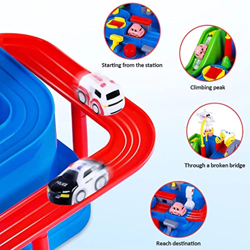 Car Adventure Toys For Kids City Rescue Playsets Magnet Toys W/ 5 Mini Cars Puzzle Rail Car Preschool Educational Car Games Gift For 3 4 5 6 7 Year Old Boys Girls - Vehicle Adventure Play Collection