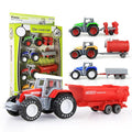 Kid s Farm Tractor Toys With Trailers ,Alloy And ABS Toy Truck Realistic Tractor Vehicle Value Play Set Set Of 4 - Farm Adventure Play Edition
