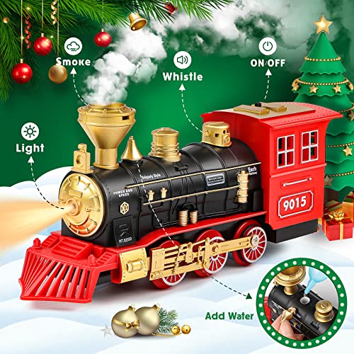 Cheap Train Set – Train Toy For Boys Girls W/ Smokes Lights & Sound Railway Kits W/ Steam Locomotive Engine Cargo Cars & Tracks Christmas Gifts For 3 4 5 6 7 8+ Year Old Kids Red - Railway Imagination Collection