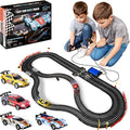 Slot Car Race Track Sets – Battery Or Electric Race Car Track With 4 Cars Dual Electric Race Track W/ 2 Remotes Lap Counter & Lights For Girls & Boys Age 8-12 - Vehicle Adventure Play Collection
