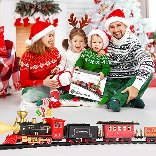 Cheap Train Set – Train Toy For Boys Girls W/ Smokes Lights & Sound Railway Kits W/ Steam Locomotive Engine Cargo Cars & Tracks Christmas Gifts For 3 4 5 6 7 8+ Year Old Kids Red - Railway Imagination Collection
